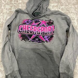 Gray Cheersport Hoodie with Pink Accents YL